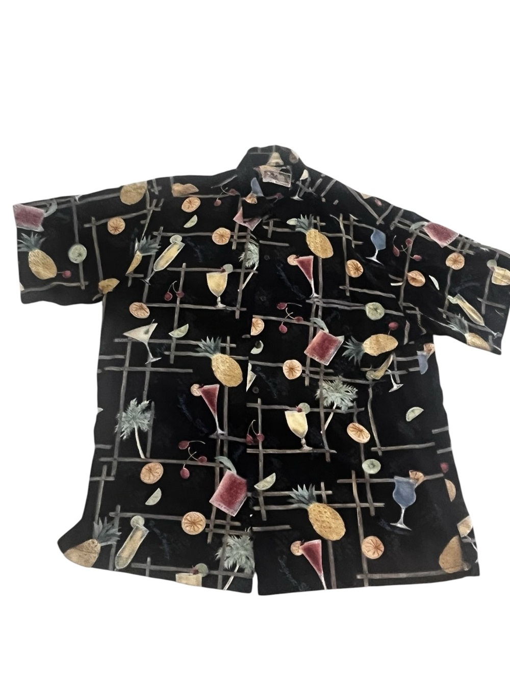 Tori Richard VTG Viscose Cocktail Hawaiian Button Front Size XL